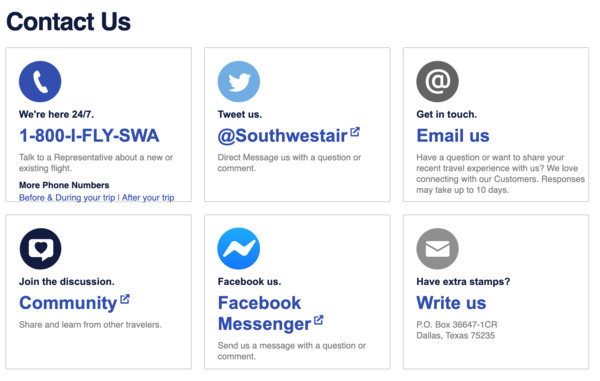 Contact us page.